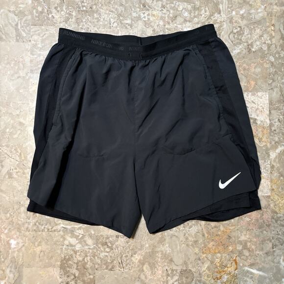 Nike Running Shorts Mens Medium Black Flex Stride 5” Lined Gym DM4757 - Picture 1 of 12